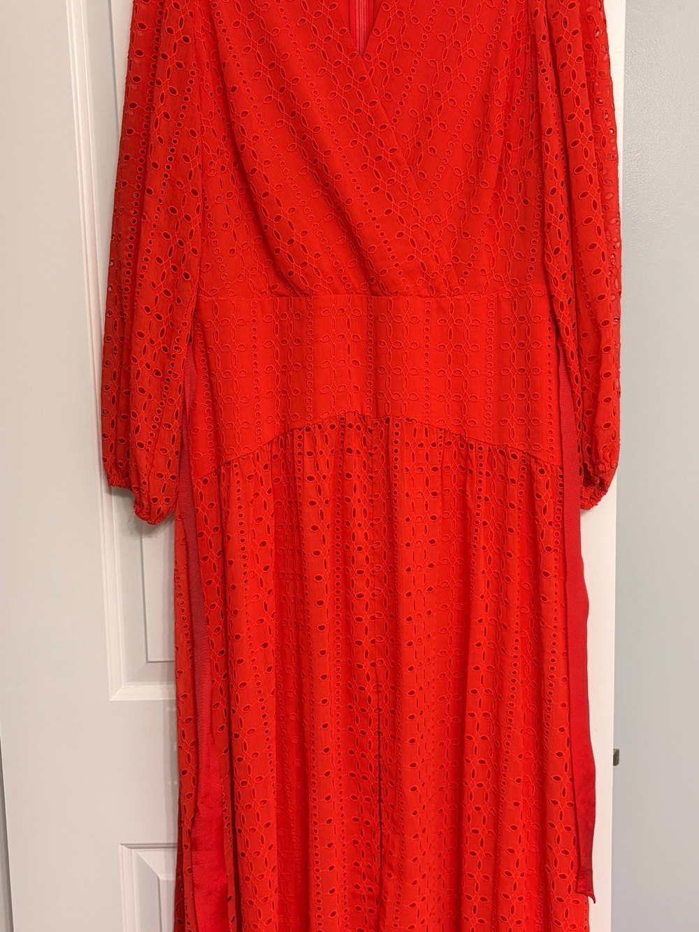 White House Black Market Orange Eyelet Dress.